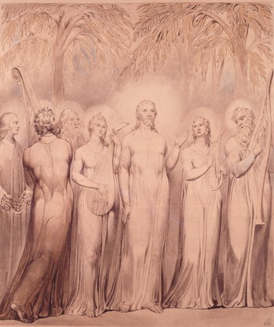 Kristi lovsång och apostlarna av William Blake