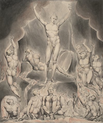 Illustration 1 till Miltons "Paradise Lost": Satan kallar upp sina legioner av William Blake