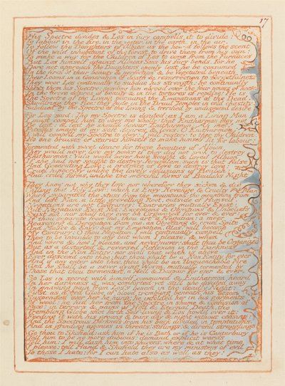 Jerusalem, platta 17, His Spectre delar .... av William Blake
