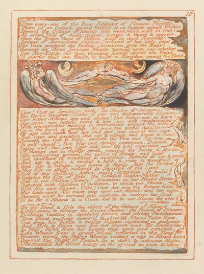 Jerusalem, platta 18, från var och en av de fyra regionerna .... av William Blake