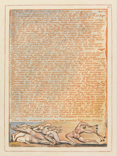 Jerusalem, tavla 21, O nära! O Jerusalem.... av William Blake