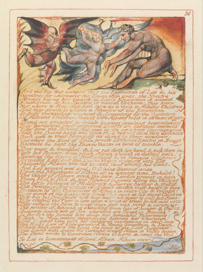 Jerusalem, plåt 30, och de två som flydde... av William Blake