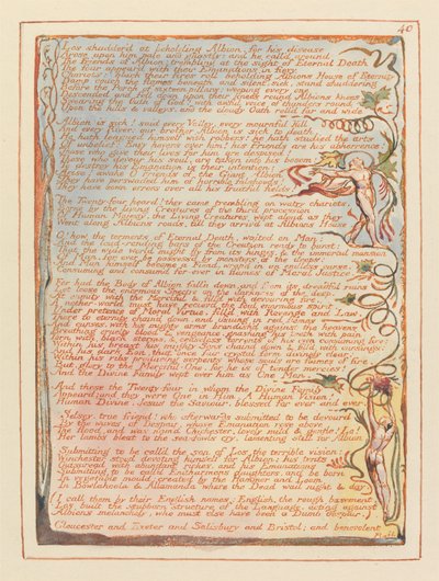 Jerusalem, tallrik 40, Los shudderd vid att se Albion .... av William Blake