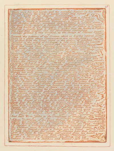 Jerusalem, tallrik 48, Detta var hans sista ord .... av William Blake