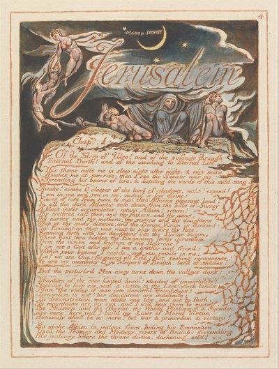 Jerusalem, tallrik 4, Jerusalem, kap. 1 .... av William Blake