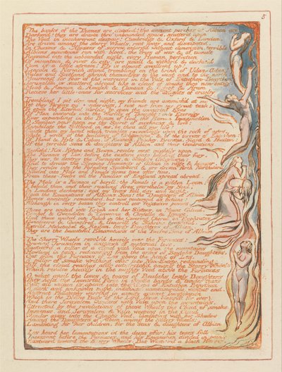 Jerusalem, tallrik 5, Themsens banker .... av William Blake