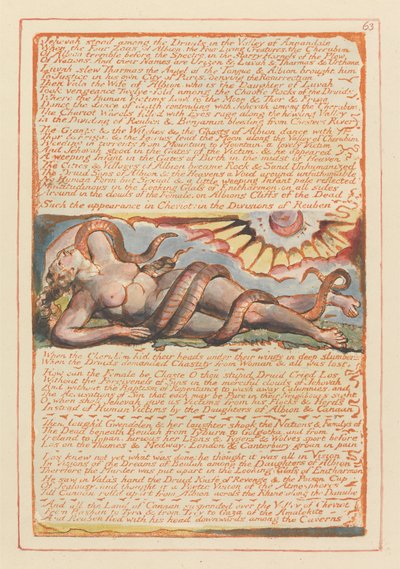 Jerusalem, tavla 63, Jehova stod bland druiderna.... av William Blake