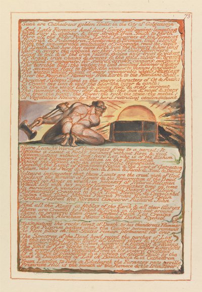 Jerusalem, tavla 73, Sådan är katedronens gyllene salar.... av William Blake