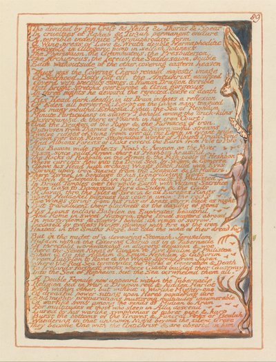 Jerusalem, platta 89, som delas av korset.... av William Blake