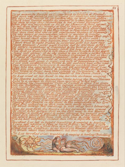 Jerusalem, Plåt 91, Det är lättare att förlåta en fiende.... av William Blake