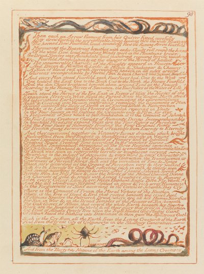 Jerusalem, tallrik 98, sedan var och en pil som flammar .... av William Blake