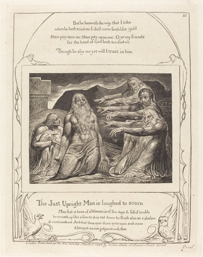 Job tillrättavisad av sina vänner av William Blake
