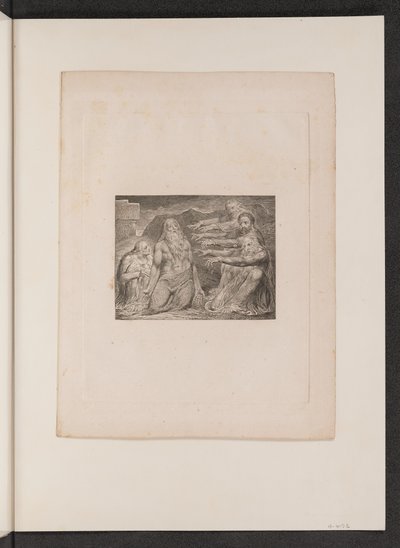 Job tillrättavisad av sina vänner, 1825. av William Blake