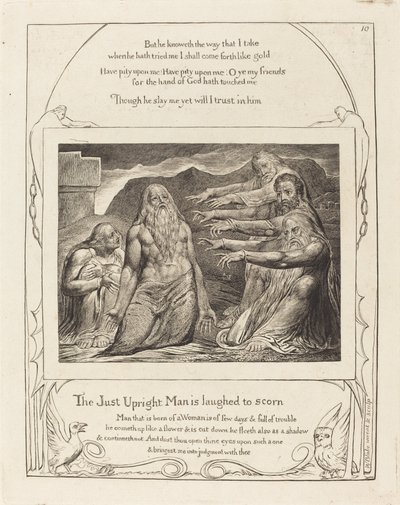 Job tillrättavisad av sina vänner, 1825. av William Blake
