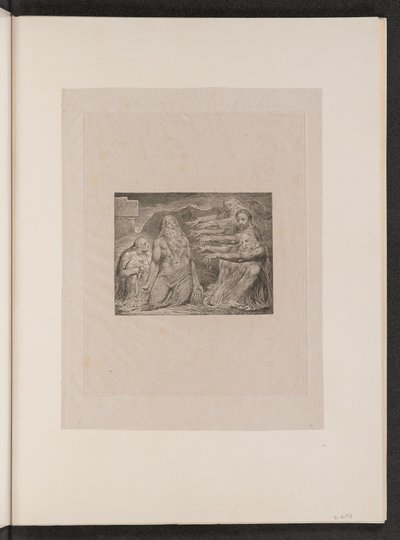 Job tillrättavisad av sina vänner, 1825. av William Blake