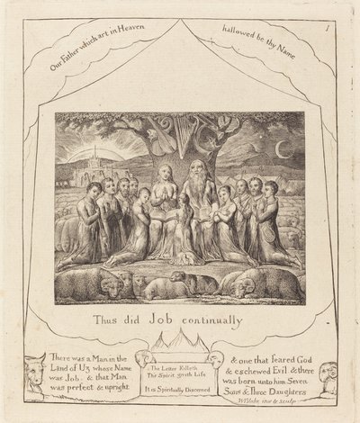 Job och hans familj av William Blake