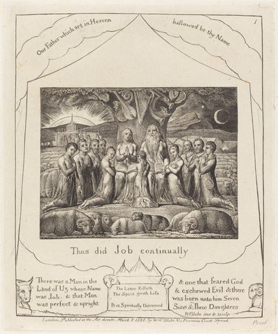 Job och hans familj, 1825. av William Blake
