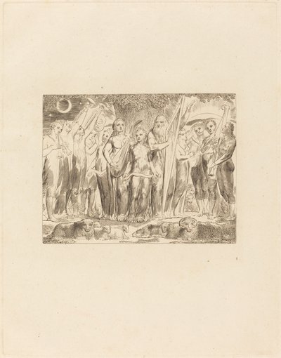 Job och hans familj återställd till välstånd av William Blake