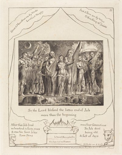 Job och hans fru återställda till välstånd av William Blake