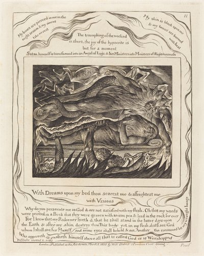 Jobs onda drömmar, 1825. av William Blake