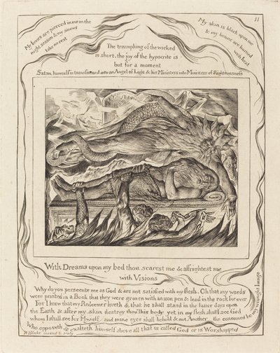 Jobs onda drömmar, 1825. av William Blake