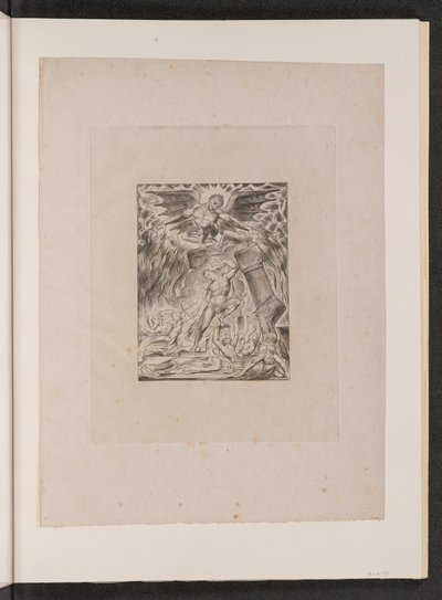 Jobs söner och döttrar överväldigade av Satan, 1825. av William Blake