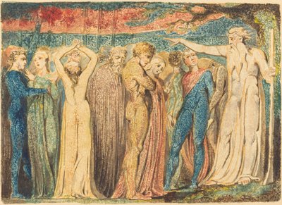 Josef av Arimathea predikar för britterna, ca. 17941796. av William Blake