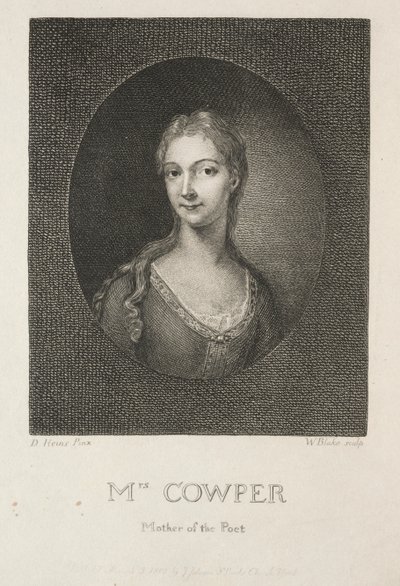 Mrs. Cowper, poetens moder, 1802. av William Blake
