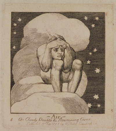 P.440-1985 Air, On Cloudy Doubts and Reasoning Cares, skylt 4 av "The Gates of Paradise", första puben. 17 maj 1793, 1818-25 (linjegravyr) av William Blake