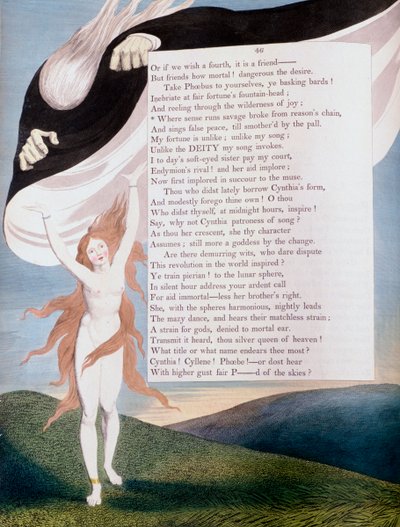 Sida 46 från riddarna av Edward Young Night Thoughts, c1797 av William Blake