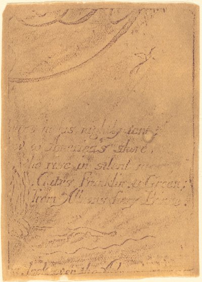 Återslag från fragment av den annullerade plåten för "A Prophecy" av William Blake