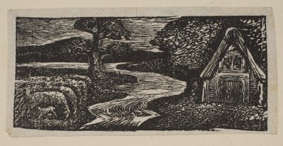 Sabrinas Silvery Flood, från Thorntons Pastorals of Virgil, 1821. av William Blake