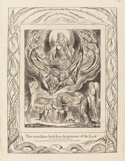 Satan går ut från Herrens närvaro av William Blake