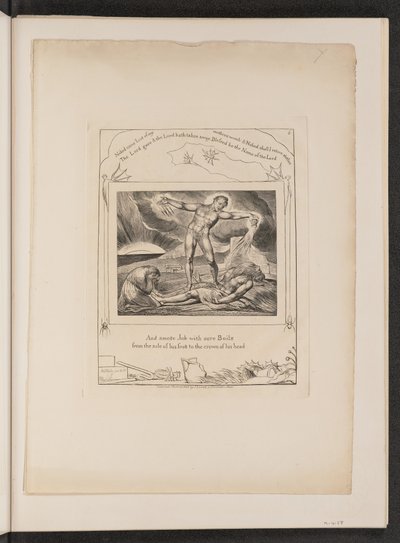 Satan slår jobb med bölder av William Blake