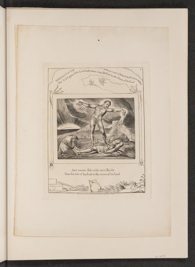 Satan slår jobb med bölder av William Blake