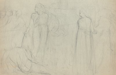 Skiss av en svärdsman som står över sin besegrade motståndare [verso] av William Blake