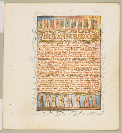 Sånger om oskuld och erfarenhet: Stilla torsdag, ca. 1815. av William Blake