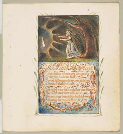 Songs of Innocence and Experience: Little Boy Lost, ca. 1825. av William Blake