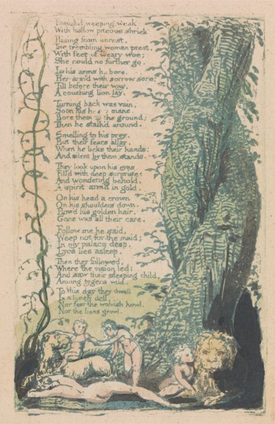 Songs of Innocence and of Experience, Plate 22, The Little Girl Found (Bentley 36) av William Blake