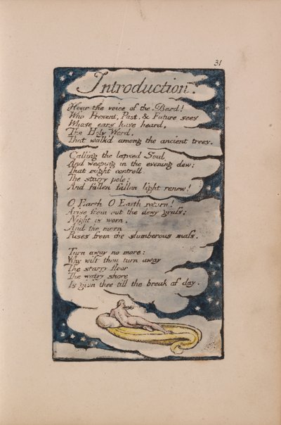 Songs of Innocence and of Experience, tallrik 31, introduktion (Bentley 30) av William Blake