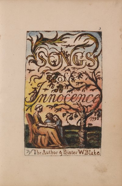 Songs of Innocence and of Experience, Plate 3, Innocence Titelsida (Bentley 3) av William Blake