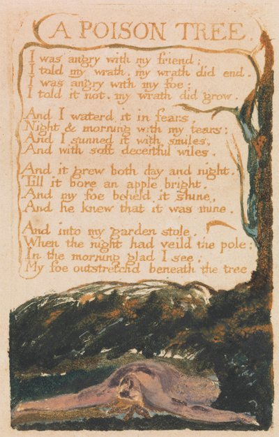 無垢と経験の歌、プレート41、「毒の木」（ベントレー49）スウェーデン語 av William Blake