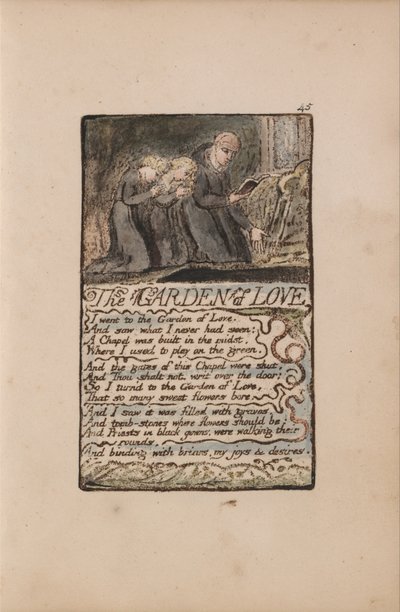 Songs of Innocence and of Experience, Plate 45, The Garden of Love (Bentley 44) av William Blake