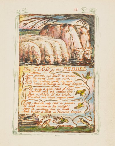 Sånger om oskuld och erfarenhet: The Clod and the Pebble, ca. 1825. av William Blake