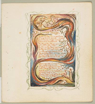 Sånger om oskuld och upplevelse: The Divine Image, ca. 1825. av William Blake