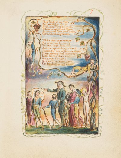 Songs of Innocence and of Experience: The Echchoing Green andra plattan, ca. 1825. av William Blake