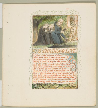 Sånger om oskuld och erfarenhet: Kärlekens trädgård, ca. 1825. av William Blake