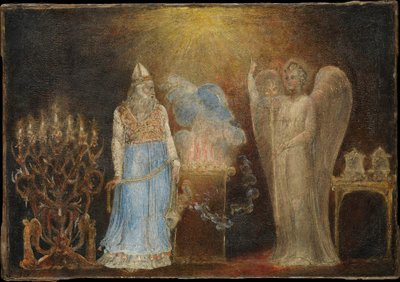 Ängeln visar sig för Sakarias av William Blake