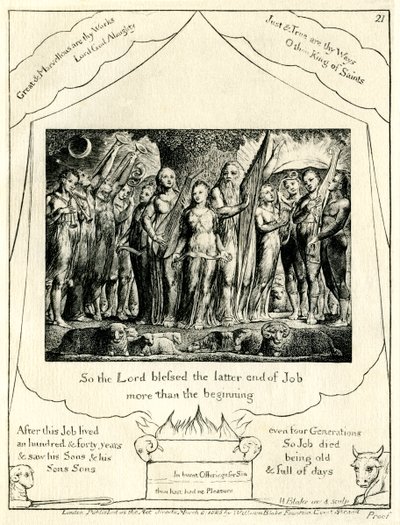 Jobs bok 42:12 illustrerad av William Blake av William Blake