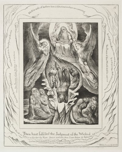 Jobs bok: Pl. 16, Du har fullbordat de ogudaktigas dom av William Blake